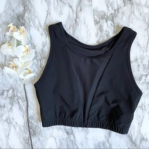 FIRM PRICE Hylete High Neck Sports Bra Black Mesh Panels Medium